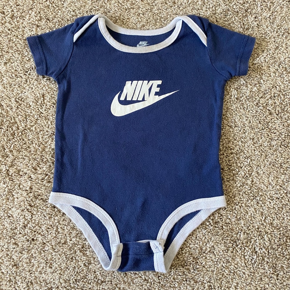 Nike baby boy blue onesie bodysuit size 3-6 months